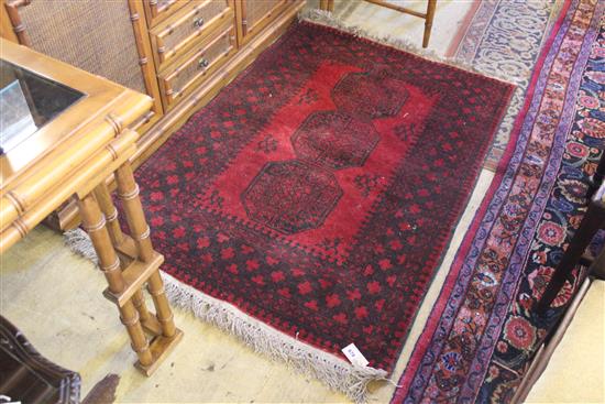 Red ground Afghan Ankhoy rug